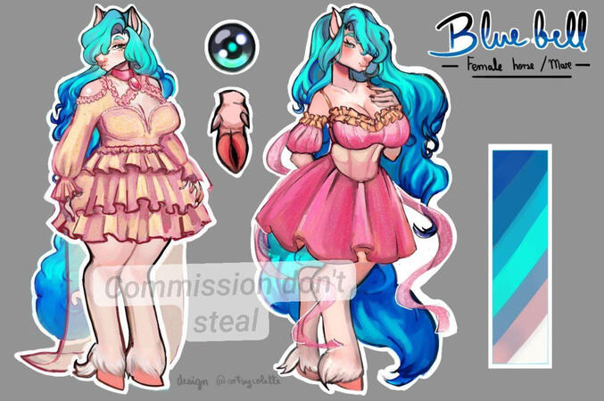 Render Character sheet - $115 for 2 fullbodies, 1 icon, details sfw/nsfw version.